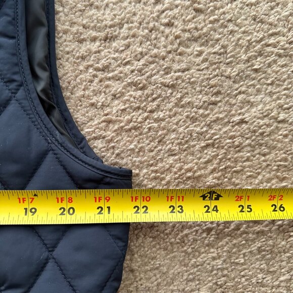 Zara Vest Womens Large Full Zip Mock Neck Quilted Navy Blue Pockets - Picture 9 of 11